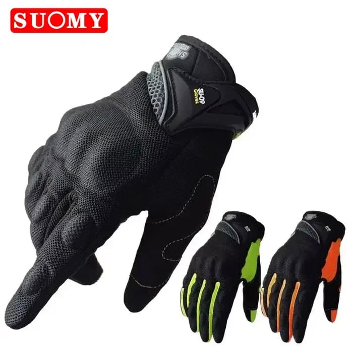 SUOMY-Gants de Moto de Course Respirants à Doigts Complets, Qualité Stylée, Décorée, Antidérapante,