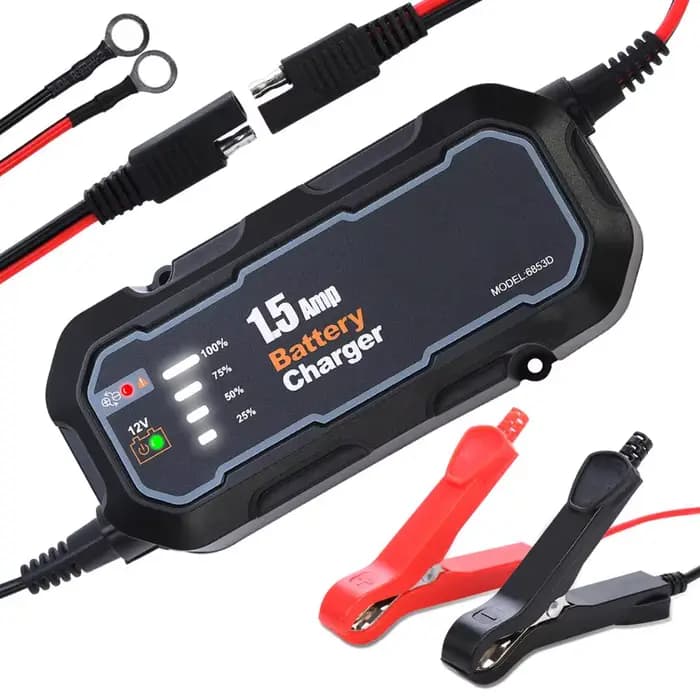 Chargeur de batterie de moto intelligent automatique 12V 1500mA, pour voiture/RV/ATV/bateau, chargeu