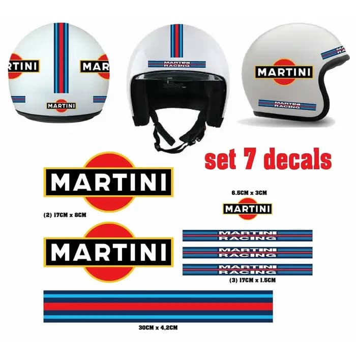 Autocollants de casque de moto, autocollant de course Martini, décalcomanie de réglage
