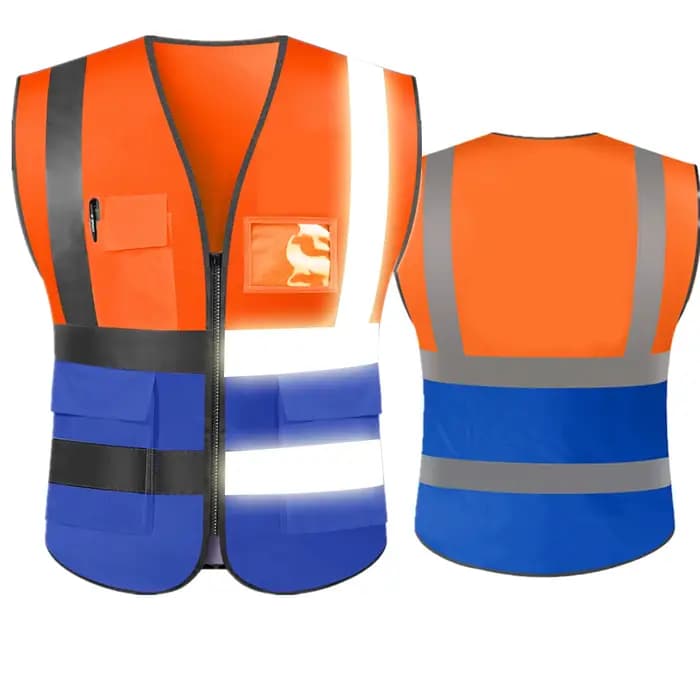 Gilet de sécurité réfléchissant haute visibilité avec bandes réfléchissantes et 5 poches gilet unifo