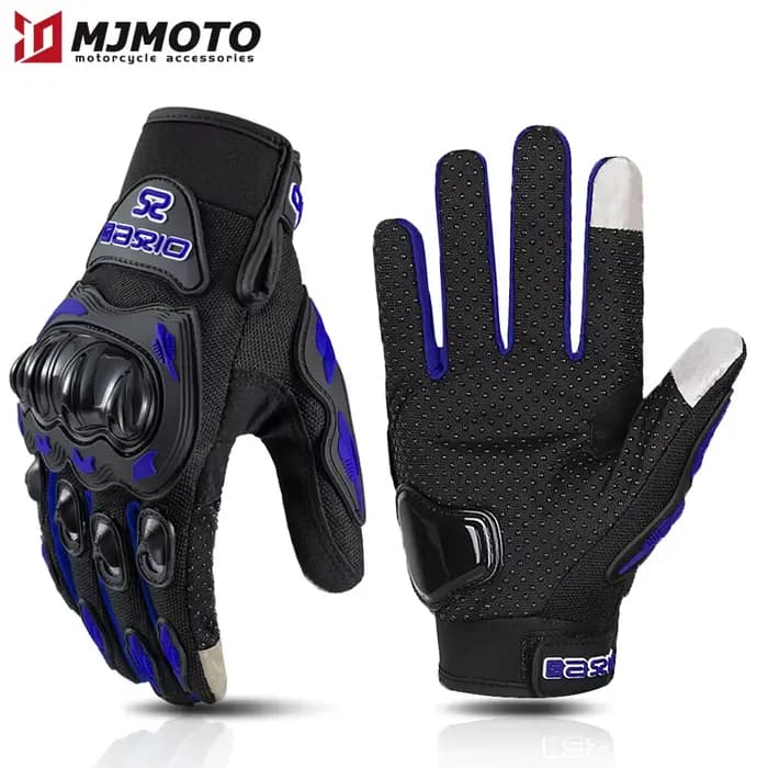 Gants de moto bleus été hommes femmes Motocross gant de course respirant moto vélo cyclisme gant d'é