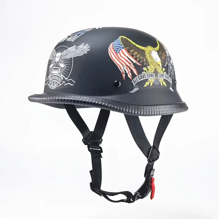 Casque certifié DOT, casque de moto vintage, casque de cruiser, casque de moto allemand demi-face, é