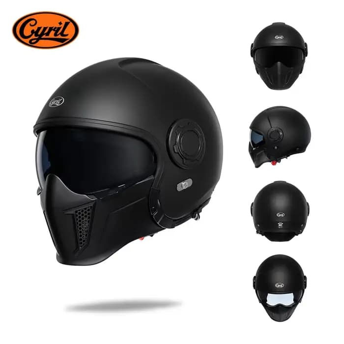 Casque De Moto modulaire intégral visage ouvert casques rétro DOT ECE approuvé CYRIL OP12A Capacete