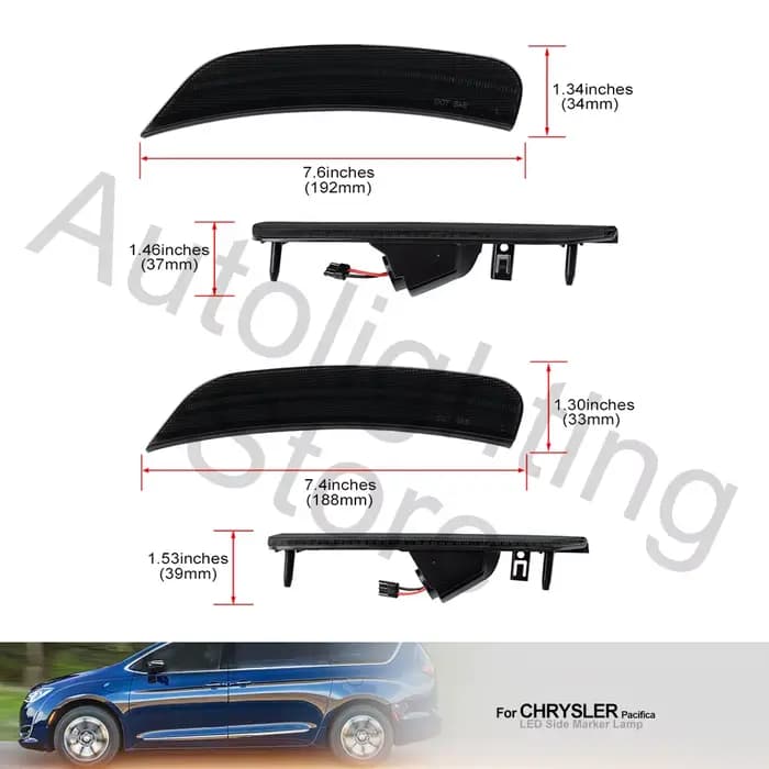 Feu de position latéral avant et arrière LED, 4 pièces, pour Chrysler Voyager 20 21 Chrysler paisibl