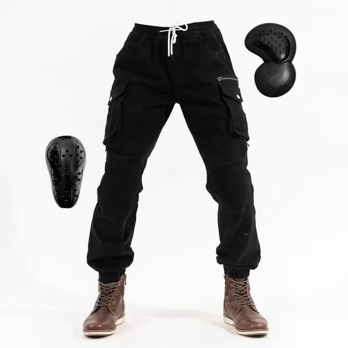 Pantalon d'équitation de moto avec poignées, équipement de protection amovible, style de loisirs en