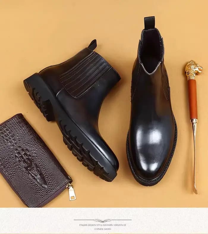 Bottes montantes pour hommes, Design élégant, Style européen, luxe, mariage, grande taille, cuir vér