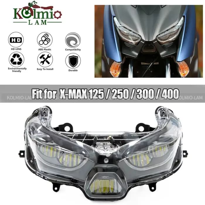 Ensemble de phares de moto adaptés pour 2018 – 2022 XMAX125 XMAX250 XMAX300 X-MAX400 X-MAX 125 250 3