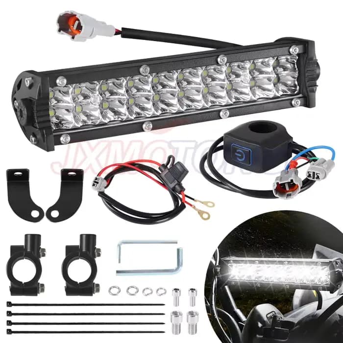 Kit de phares de barre lumineuse LED pour motos, avec supports de montage et interrupteur, pour guid