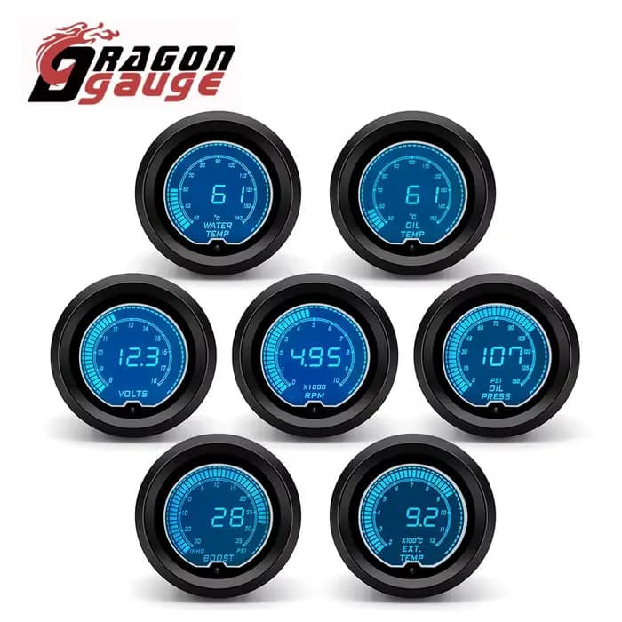 DRAGON jauge 52mm tachymètre tension Boost température de l'eau température d'huile presse à huile j