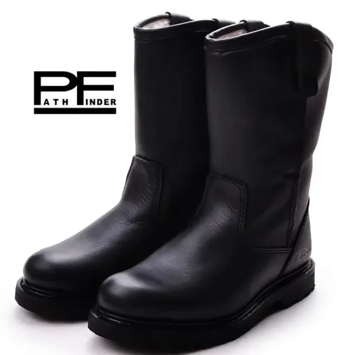 Pf Cow – bottes de moto en cuir véritable pour hommes et femmes