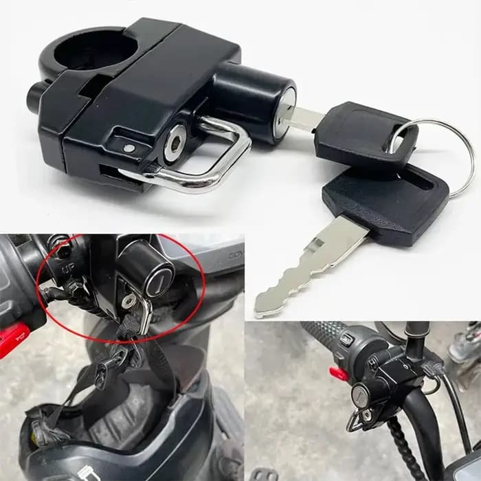 Serrure pour casque de moto – Sécurité antivol avec 2 clés