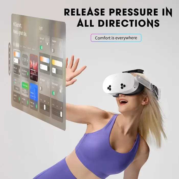 Sangle de casque VR avec batterie 10000 mAh pour Meta Quest 3/3S/2 - Libération à un clic brevetée, jeu VR équilibré et confortable