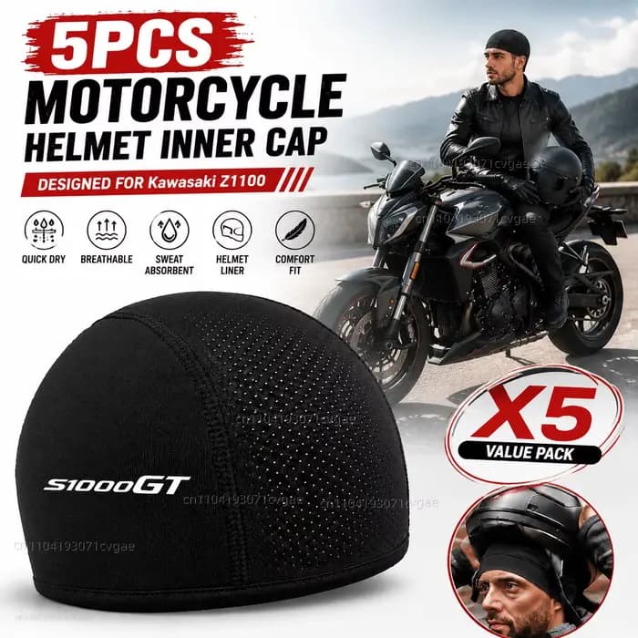 Lot de 5 bonnets intérieurs pour casque de moto
