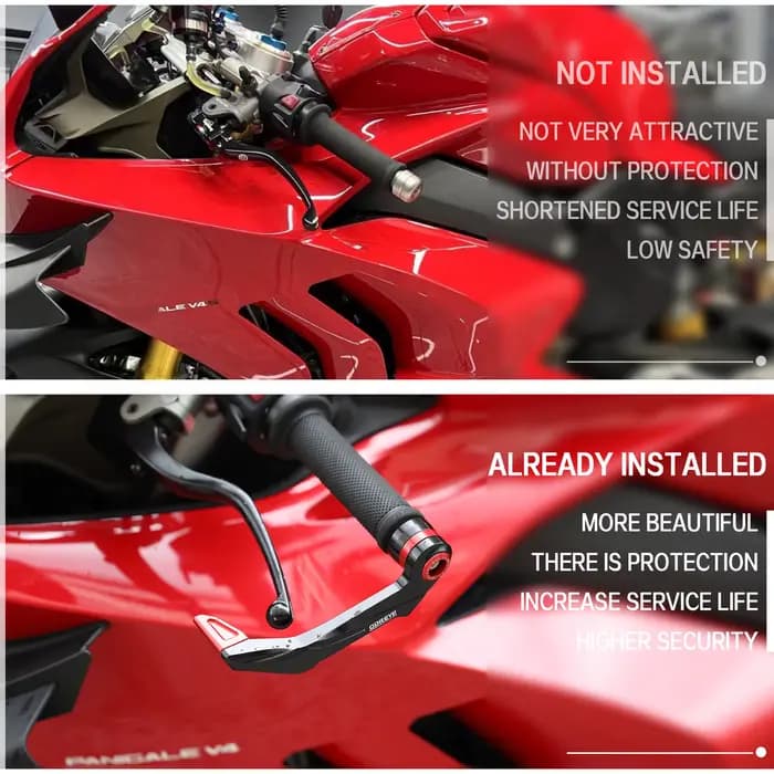 Poignées de moto en aluminium épais