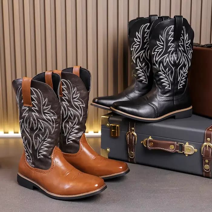 Bottes en cuir montantes pour hommes