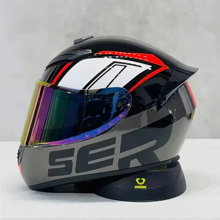 Casque de moto complet automne et hiver