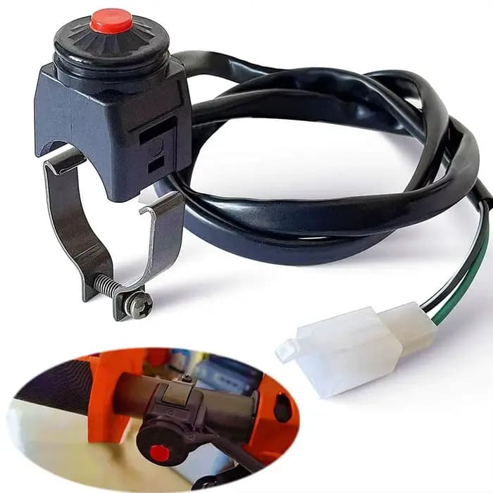 Moto tuer bouton poussoir rouge klaxon démarreur Dirt Bike ATV UTV double Sport pour 22mm (7/8 ") barres hors route