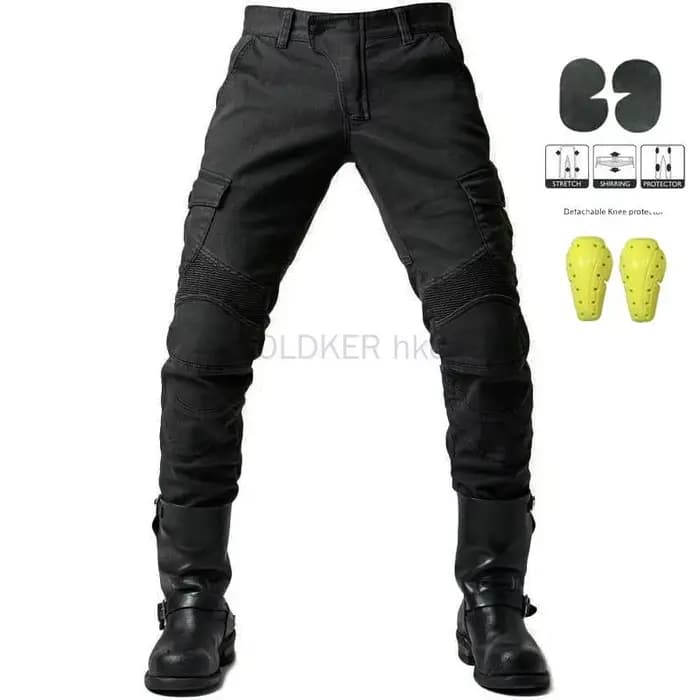 Pantalon cargo en jean moto 2025 avec protections de genoux