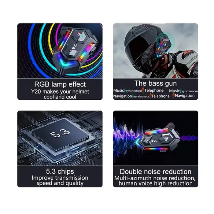 Casque Bluetooth Y20 pour moto