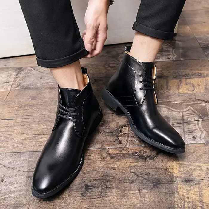 Mayba-Bottes d'hiver en cuir pour hommes
