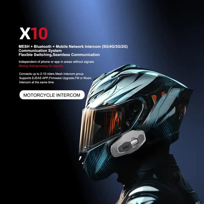EGuitar-Oreillette Bluetooth pour casque de moto AS X10