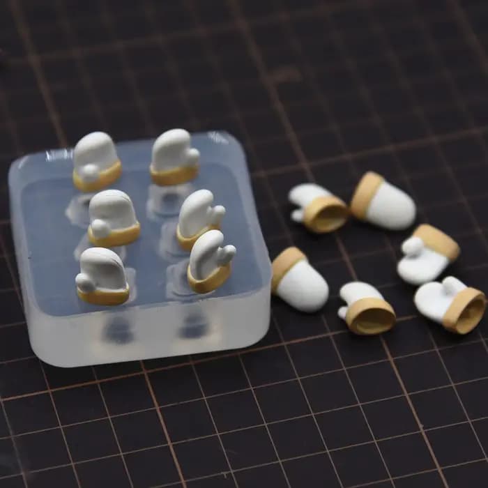 Poterie argile poupée mignon Mini main paume gants Silicone moules époxy Gule bricolage outils