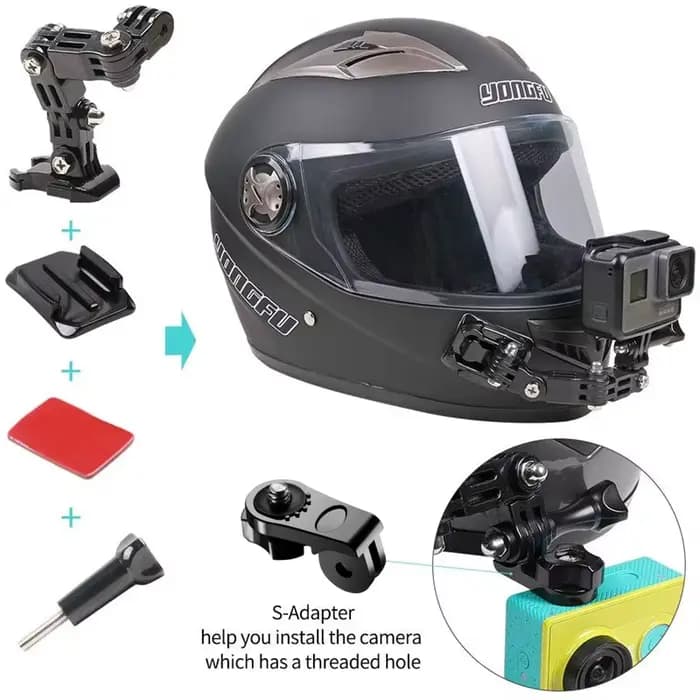 Kit de casque de moto pour GoPro Hero 13 12 11 10 Support de menton
