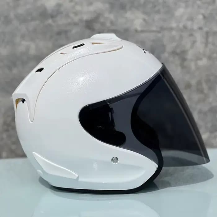 Ram4 blanc perle demi-Casque course visage ouvert Casque d'été hommes et femmes Moto