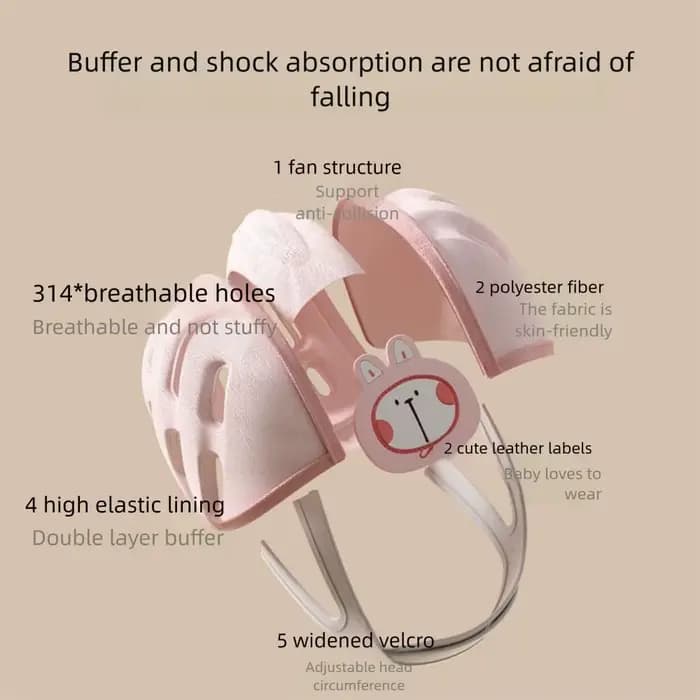 Casque de sécurité pour bébé, sans bosses, Protection à 360 degrés, protecteur de tête réglable pour bébé, absorbant les chocs, Ultra-léger