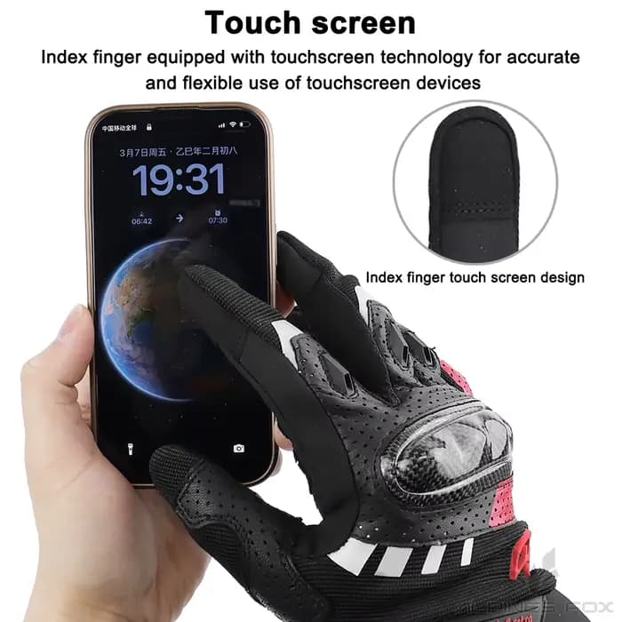 BERIK nouveau Moto doigt complet gants en cuir anti-dérapant été