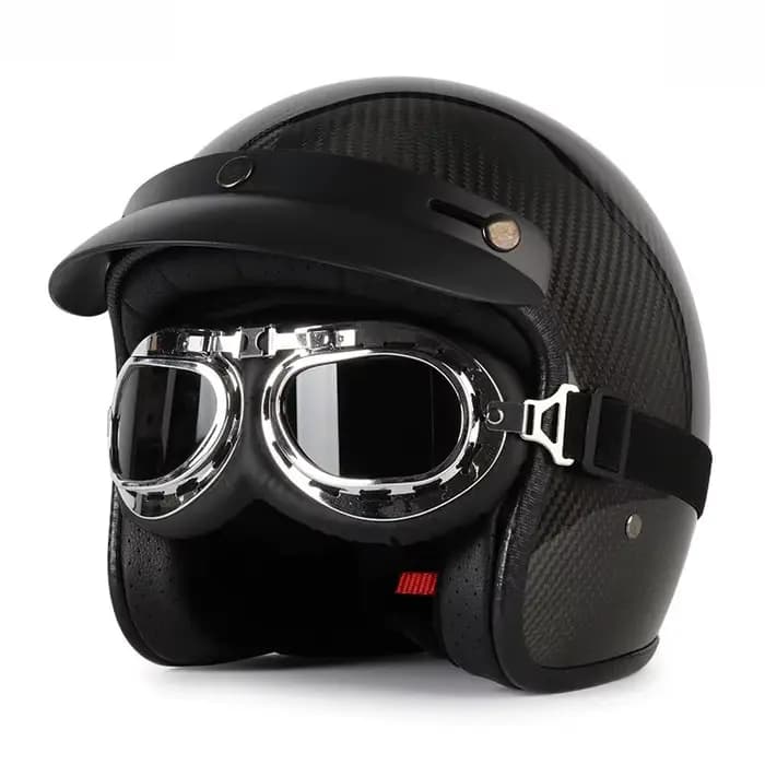 Casque Vintage en Fiber de carbone Super léger