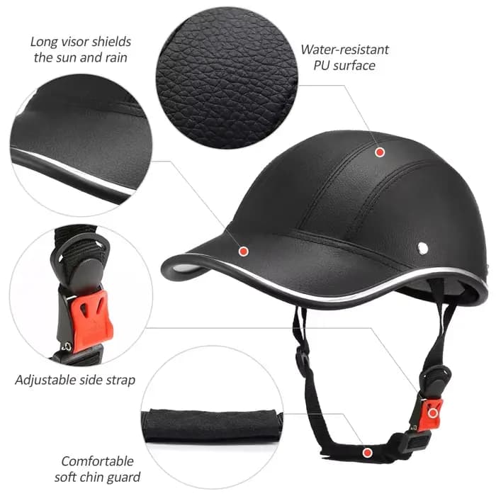 Casque de véloMoto MotocrossBicycle électriqueCasque de sécurité en cuir ABSCasque