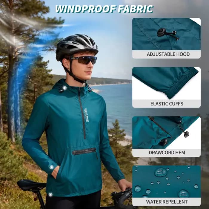 WOSAWE veste de cyclisme homme coupe-vent