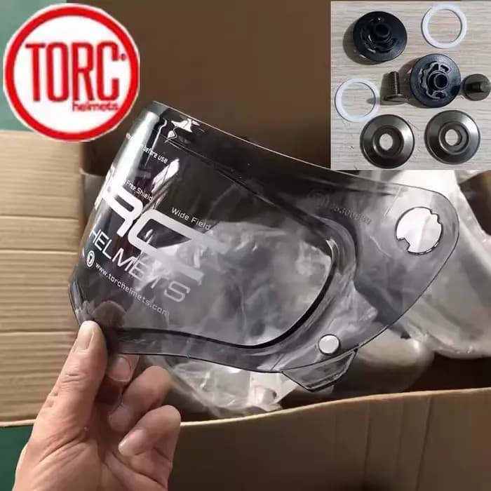 Visière de casque TORC T137/T9 transparente/noire anti-buée/noire légère anti-buée/argentée anti-buée