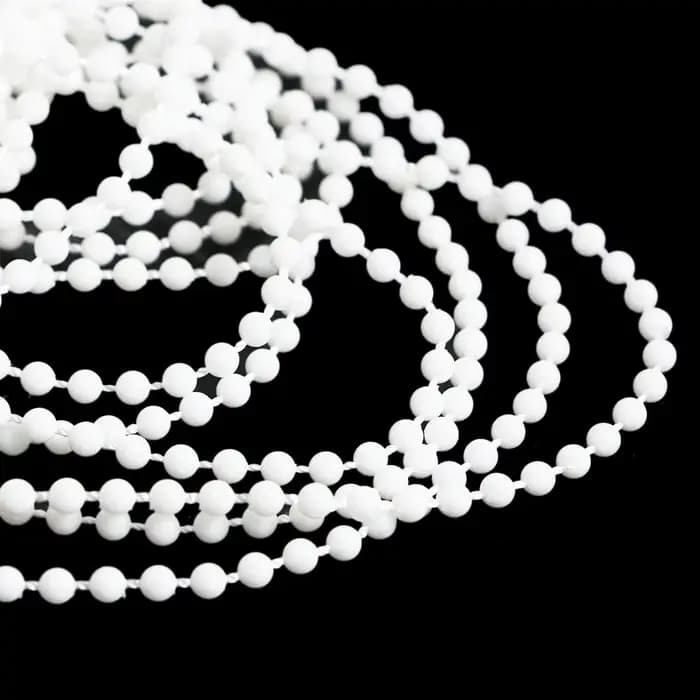 Accessoires de rideau de 10 mètres avec connecteurs, corde de rideau en plastique blanc, cordon de traction, chaîne de perles aveugles