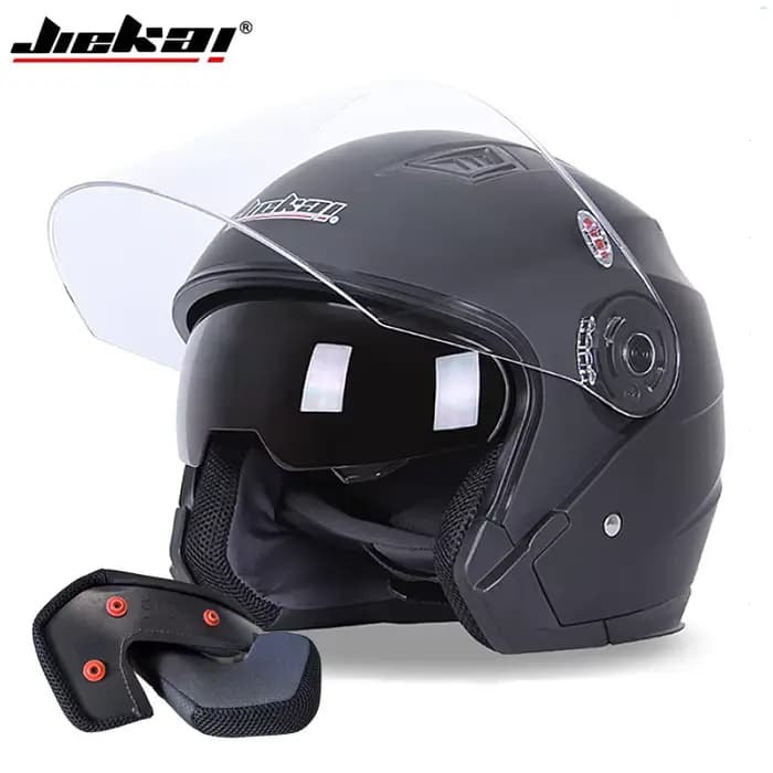 JIEKAI Casques ouverts avec double pare-soleil – Casque de moto pour hommes et femmes