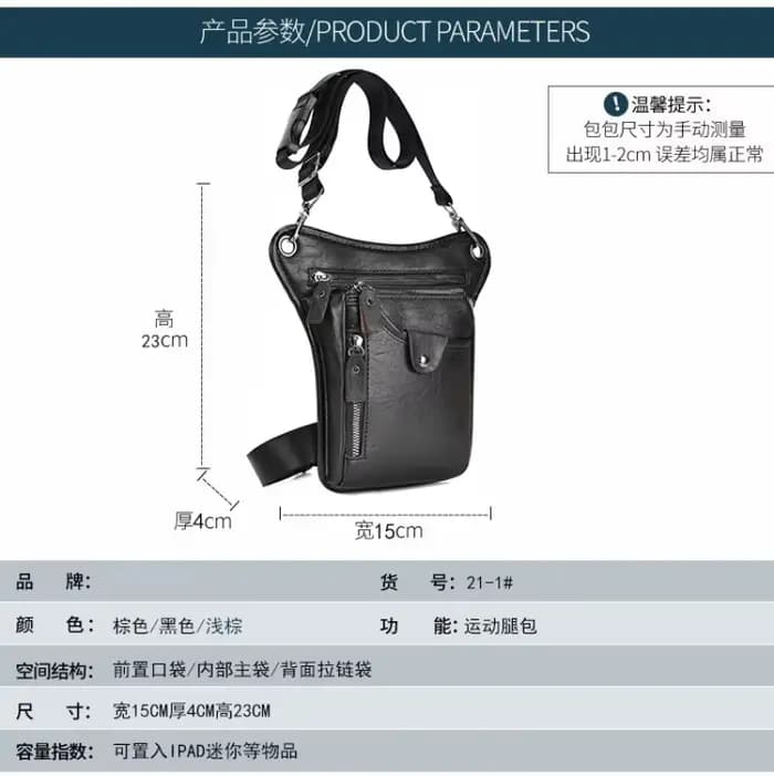 Vintage hommes taille Fanny Pack goutte jambe bandoulière sacs