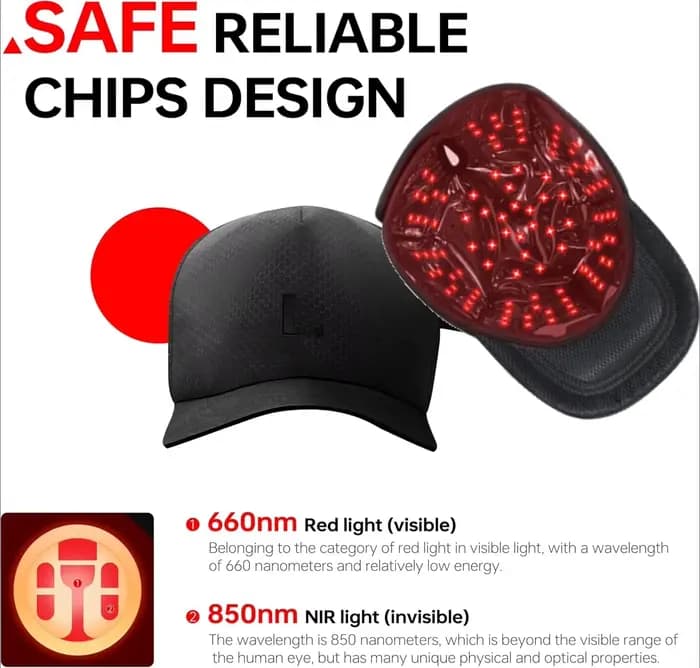 NOUVEAU Casque de luminothérapie sans fil à lumière rouge 660 & 850 nm, 100 LED, pour la perte de cheveux et la repousse des cheveux