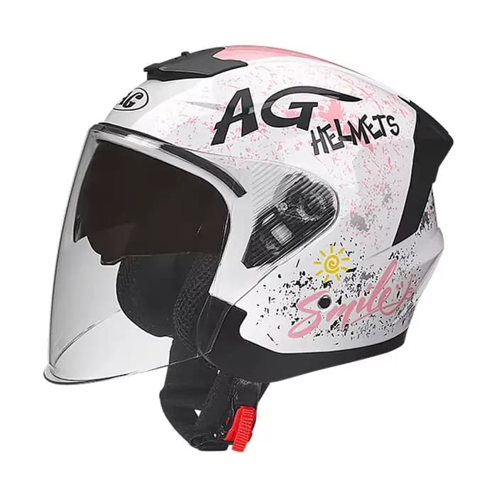 Casque de moto femme visage ouvert