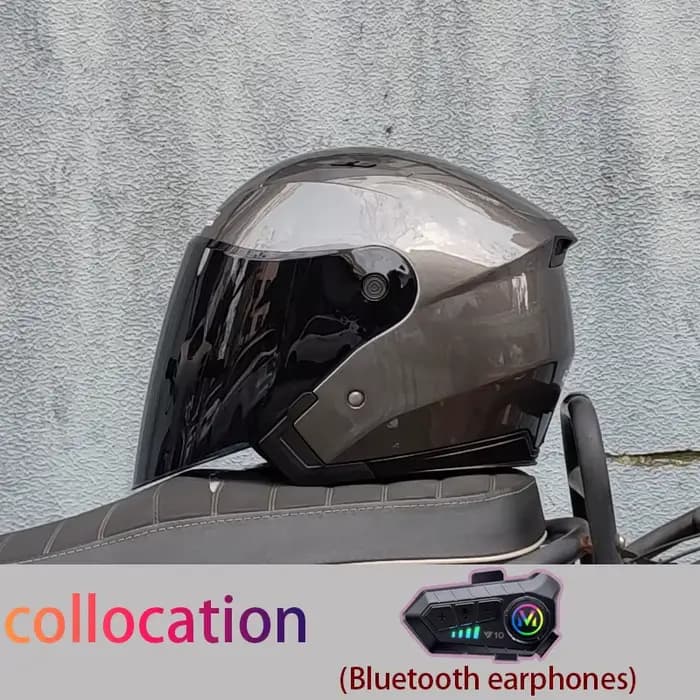 Casque de moto semi-couvert avec pare-soleil intégré