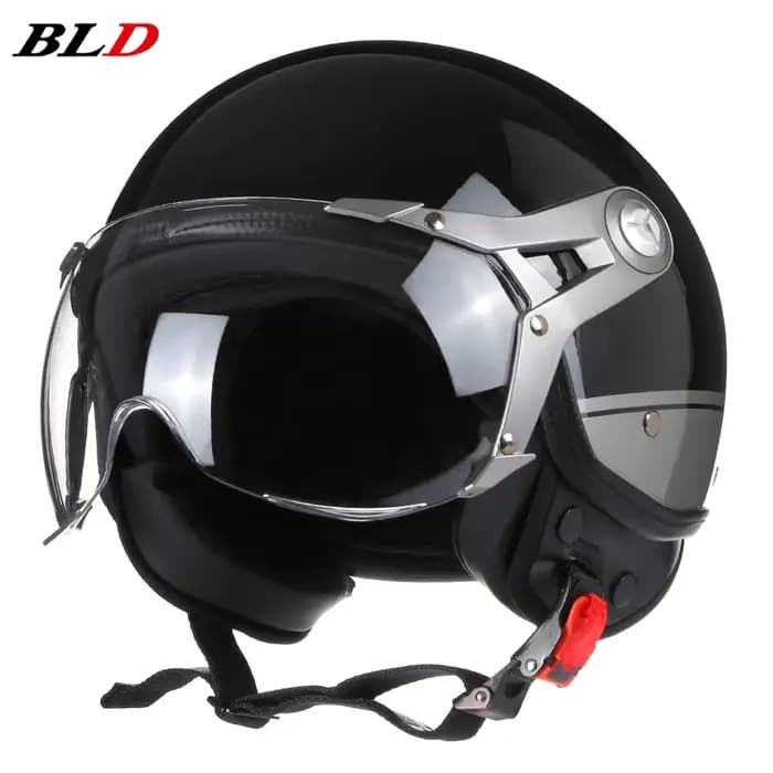 Casque de Moto Vintage TT & COCASCOS Jet avec visière