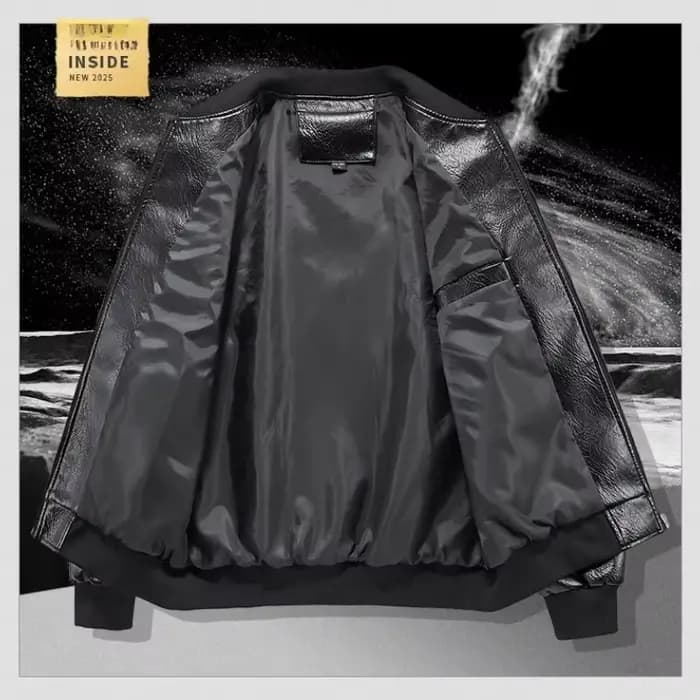 Veste d'automne en cuir de moto brodée pour hommes manteau de motard américain