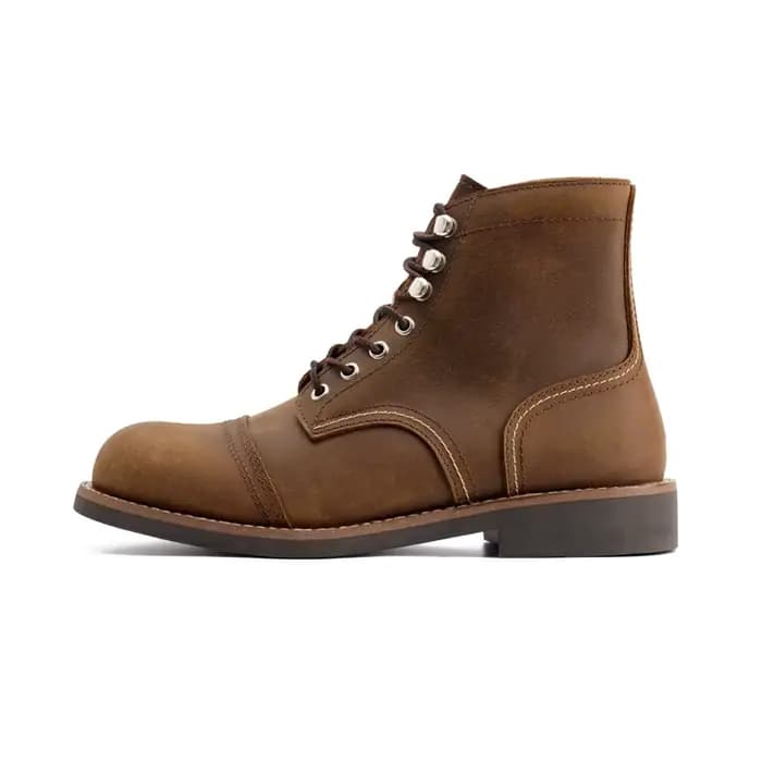 Bottes de moto en cuir pleine fleur Maden 8111