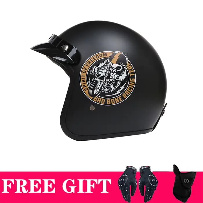 Casque de Moto rétro Vintage 3/4 visage ouvert DOT ECE approuvé en cuir PU Cascos