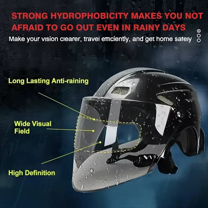 Verre de casque de moto Anti-pluie pour voitures