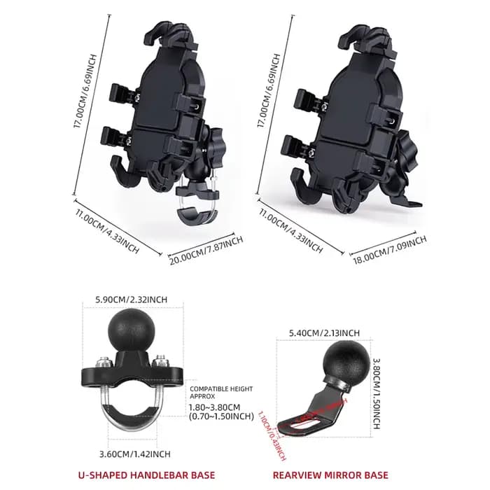 Support de téléphone antichoc pour moto
