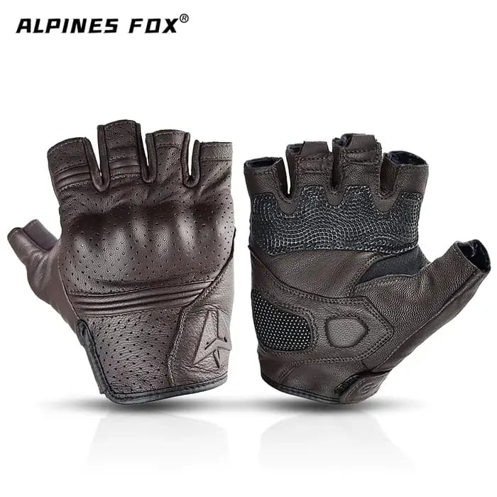Gants de Moto d'été en cuir sans doigts