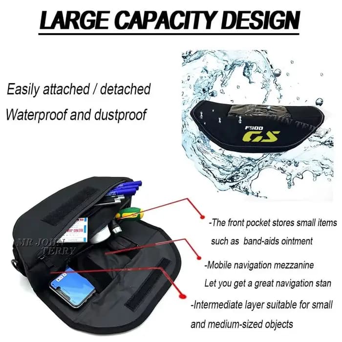 Sac de rangement pour guidon de moto