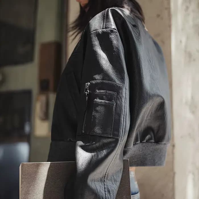 Maden – veste de motard en Faux cuir pour femme