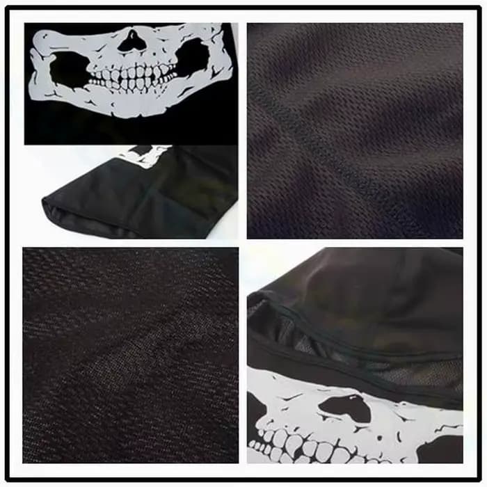 Cagoule de vélo masque complet imprimé crâne moto